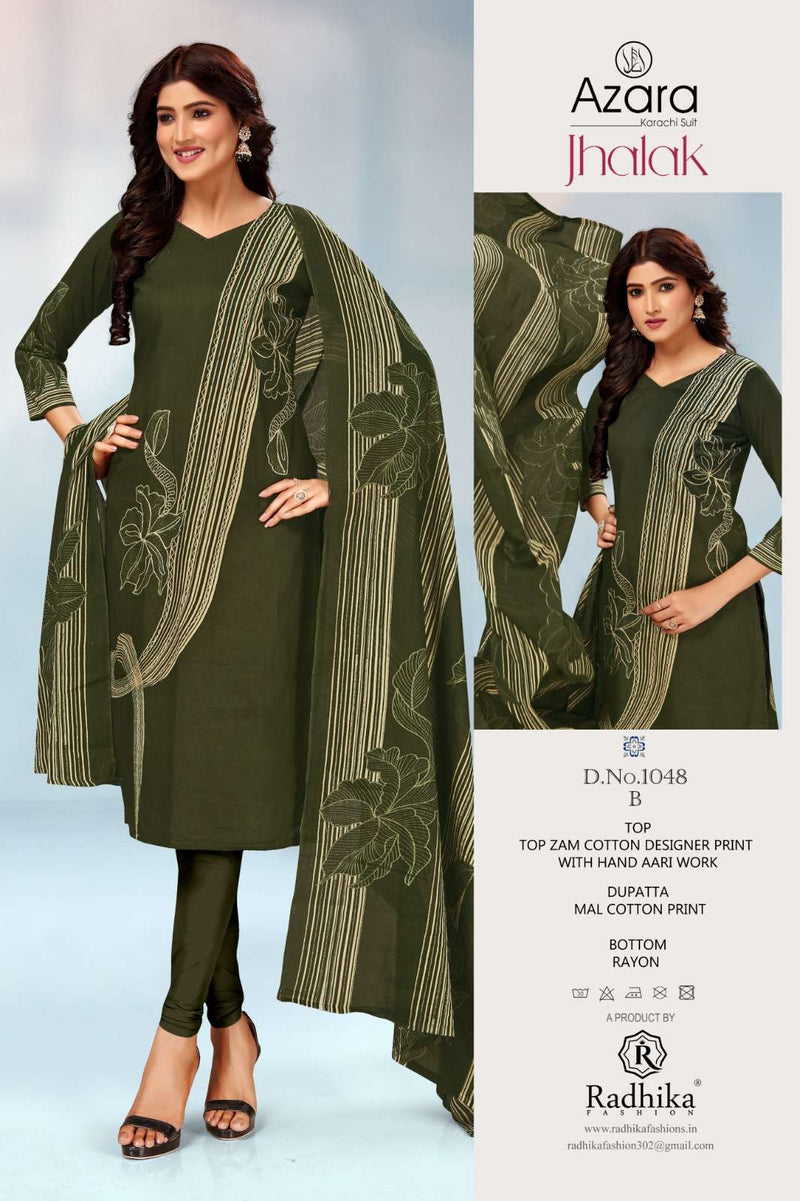 Radhika Fashion Jhalak Jam Cotton Aari Work Daily Wear Salwar Suit