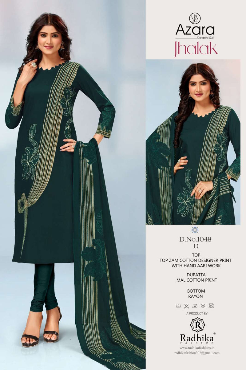 Radhika Fashion Jhalak Jam Cotton Aari Work Daily Wear Salwar Suit