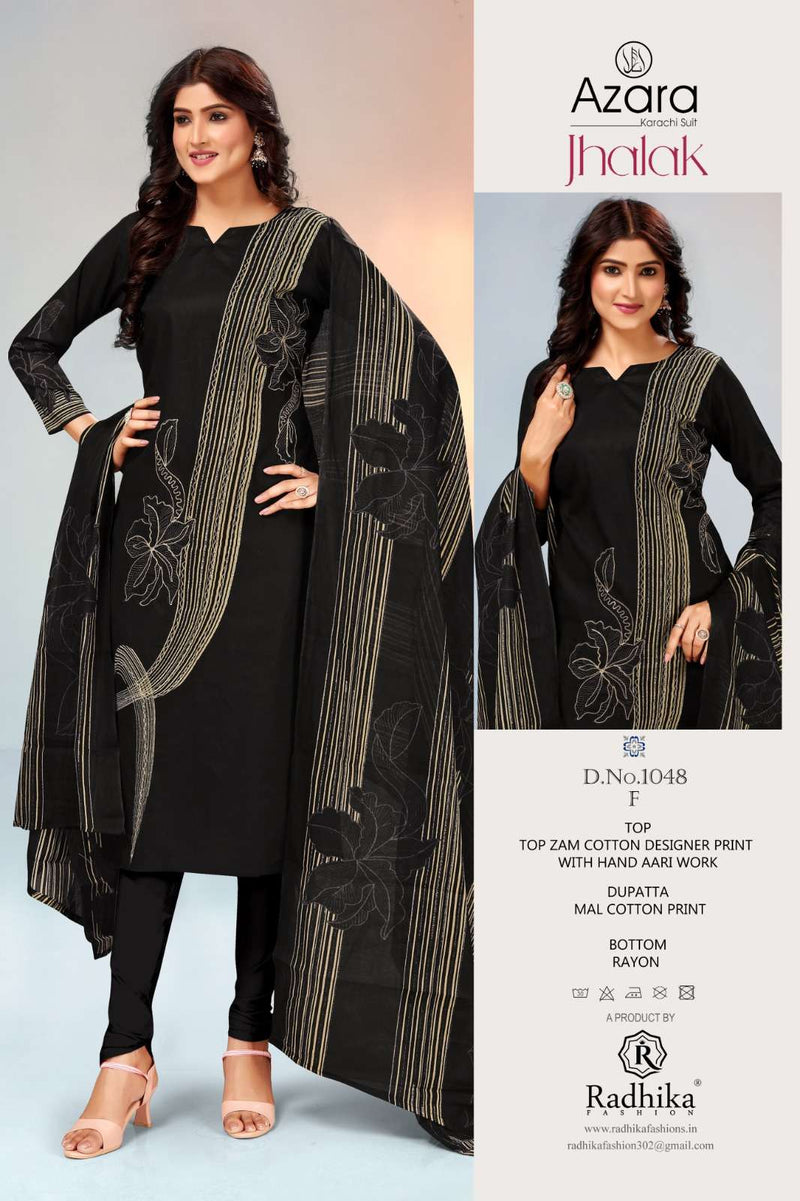 Radhika Fashion Jhalak Jam Cotton Aari Work Daily Wear Salwar Suit