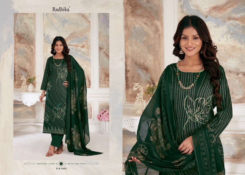 Radhika Fashion Black Queen Jam Cotton Designer Print With Fancy Embroidery Salwar Suit