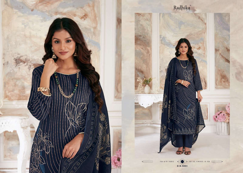 Radhika Fashion Black Queen Jam Cotton Designer Print With Fancy Embroidery Salwar Suit