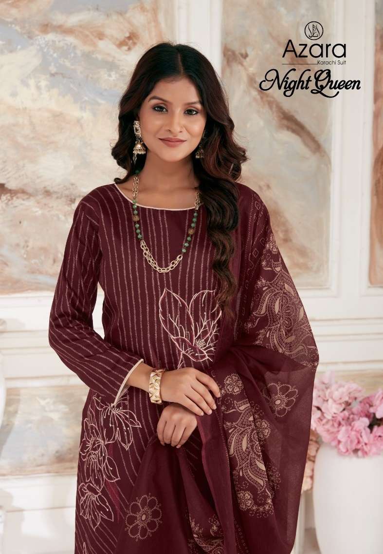 Radhika Fashion Black Queen Jam Cotton Designer Print With Fancy Embroidery Salwar Suit