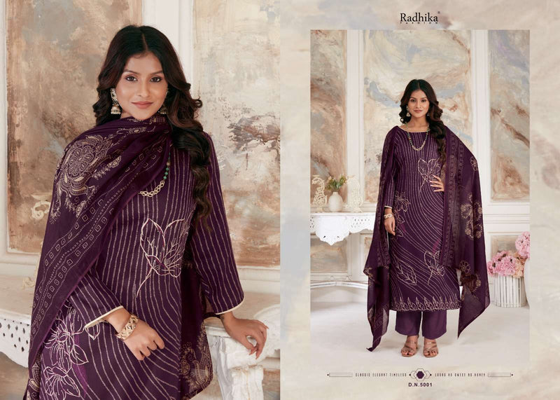 Radhika Fashion Black Queen Jam Cotton Designer Print With Fancy Embroidery Salwar Suit