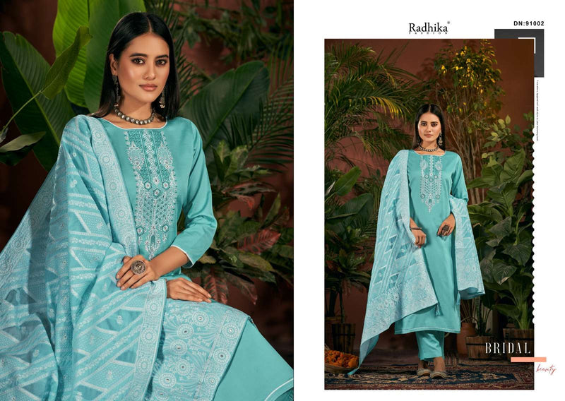 Radhika Fashion Azara Cycle Vol 2 Jam Cotton Neck Embroidery Designer Salwar Suit