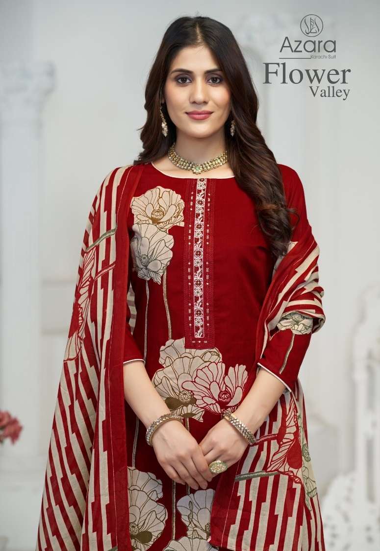 Radhika Fashion Flower Valley Camric Cotton Designer Print Unstitched Salwar Suit