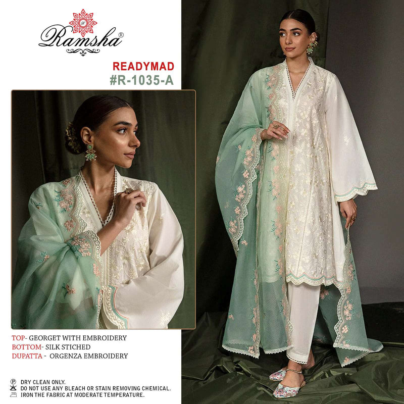 Ramsha 1035 Nx Designer Embroidery Readymade Pakistani Salwar Kameez Collectionvitara Fashion Georgia Printed Georgette Fancy Party Wear Kurtis