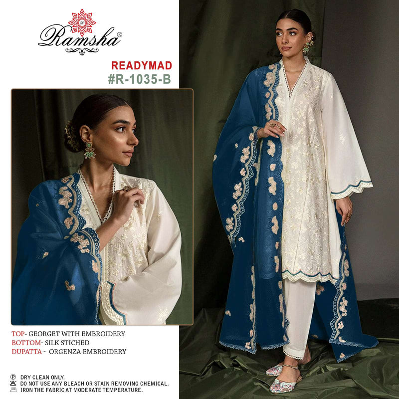 Ramsha 1035 Nx Designer Embroidery Readymade Pakistani Salwar Kameez Collectionvitara Fashion Georgia Printed Georgette Fancy Party Wear Kurtis