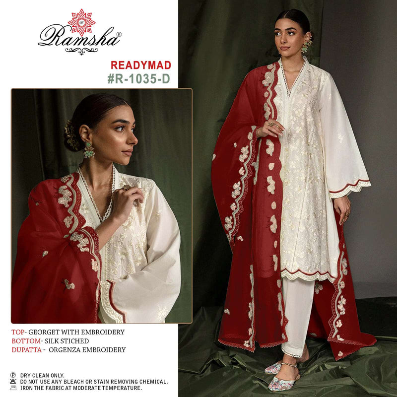 Ramsha 1035 Nx Designer Embroidery Readymade Pakistani Salwar Kameez Collectionvitara Fashion Georgia Printed Georgette Fancy Party Wear Kurtis