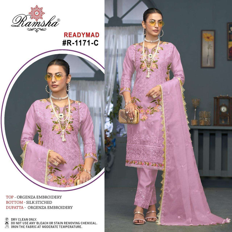 Ramsha R 1171 Organza Embroidery Heavy Designer Pret Kurti Collection