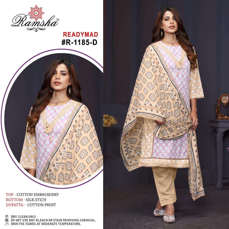 Ramsha R 1185 Cotton Embroidery Designer Party Wear Pret Suit