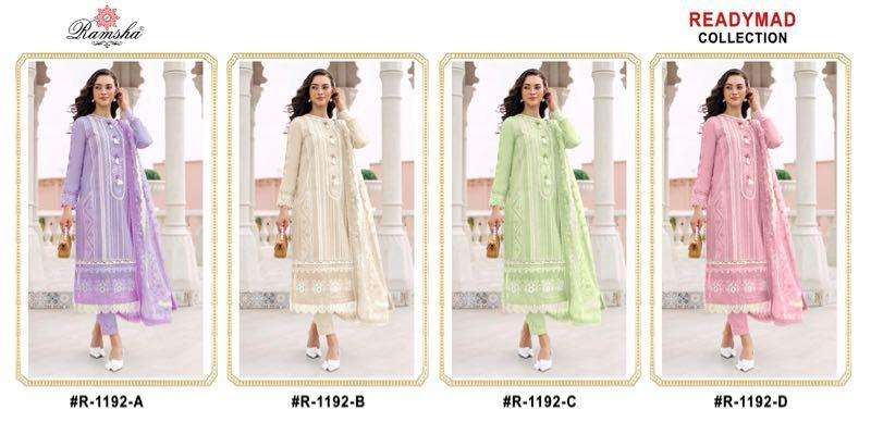 Ramsha R 1192 Cambric Cotton Pret Kurti Collection