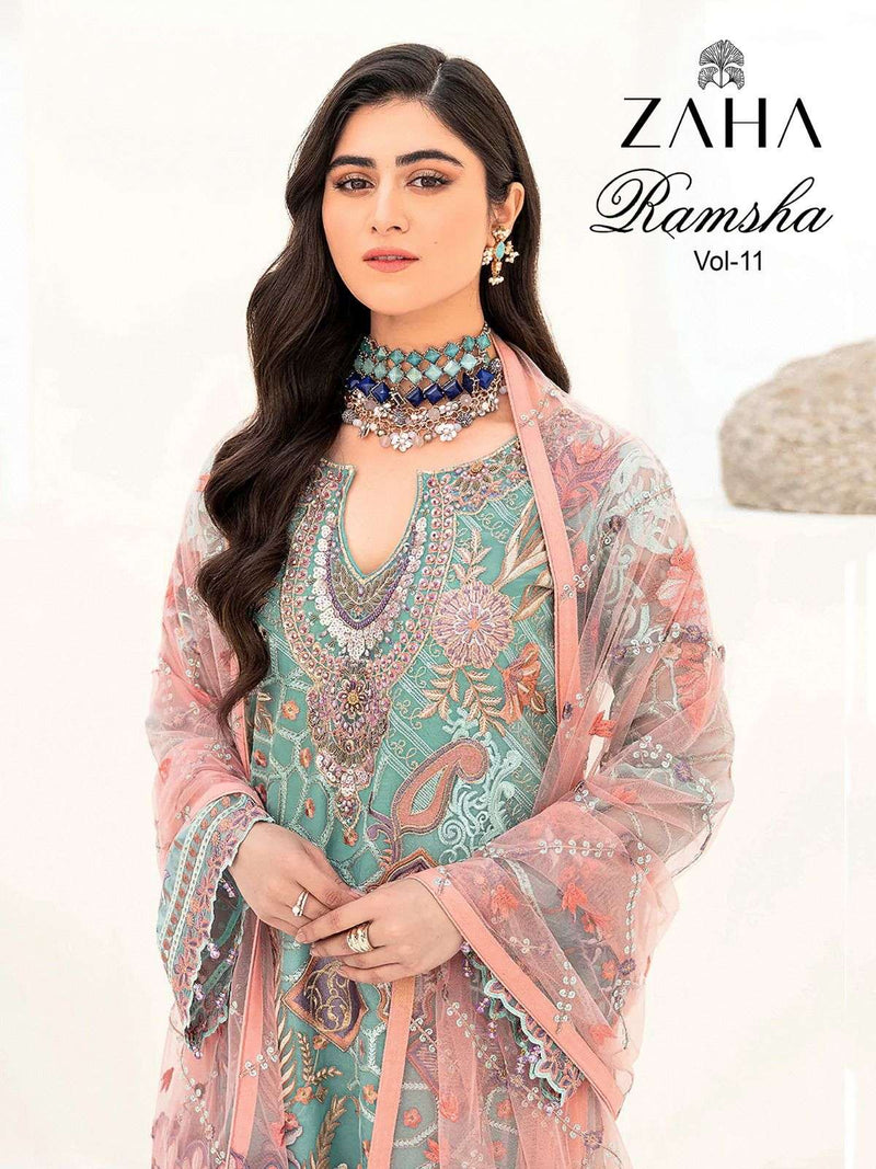 Ramsha Vol 11 By Zaha Designer Work Pakistani Concept Unstitch Salwar Kameez