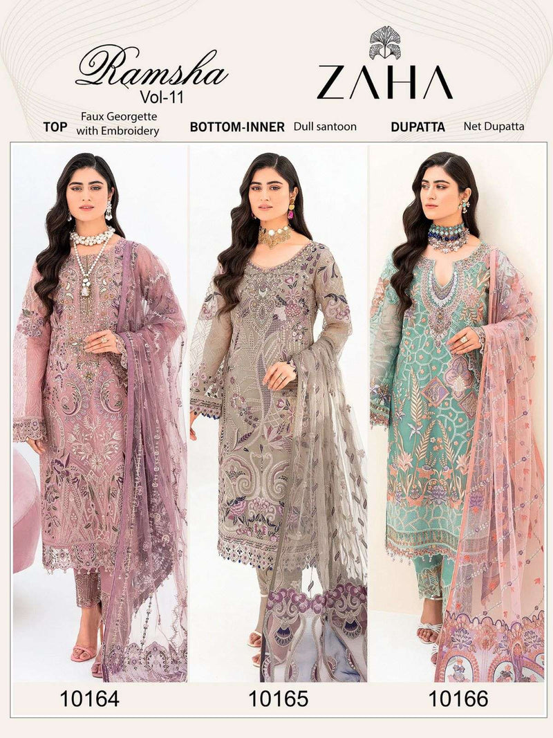 Ramsha Vol 11 By Zaha Designer Work Pakistani Concept Unstitch Salwar Kameez