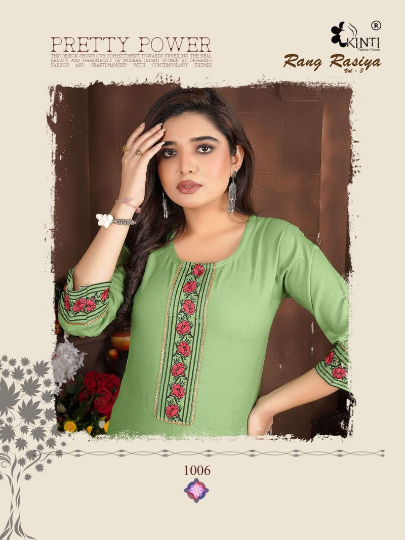 Kitni Rang Rasiya Vol 3 Heavy Rayon Embroidery Work Casual Wear Salwar Kameez