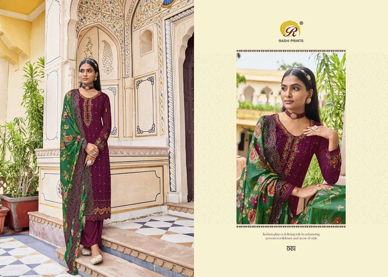 Rang Rasiya Vol 6 By Rashi Prints Desinger Work Salwar Kameez Material With Digital Print Dupattas