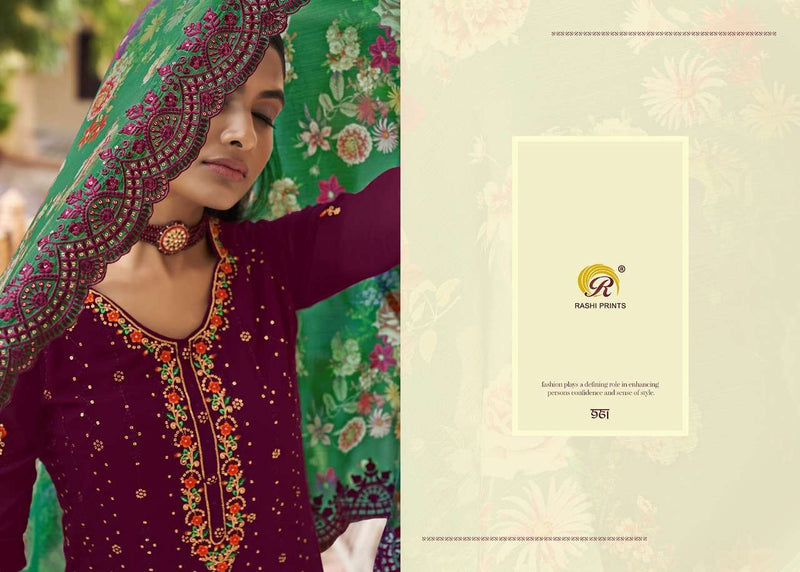 Rang Rasiya Vol 6 By Rashi Prints Desinger Work Salwar Kameez Material With Digital Print Dupattas