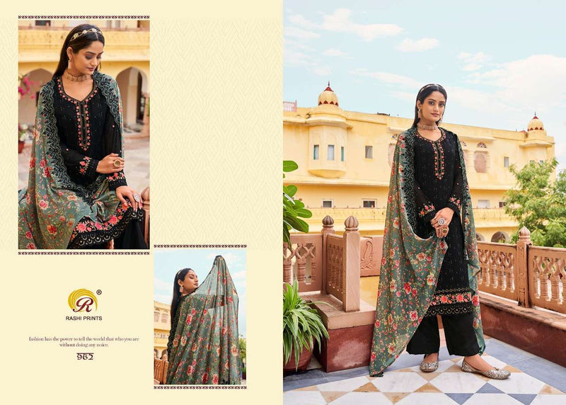 Rang Rasiya Vol 6 By Rashi Prints Desinger Work Salwar Kameez Material With Digital Print Dupattas