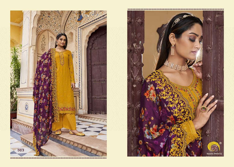 Rang Rasiya Vol 6 By Rashi Prints Desinger Work Salwar Kameez Material With Digital Print Dupattas