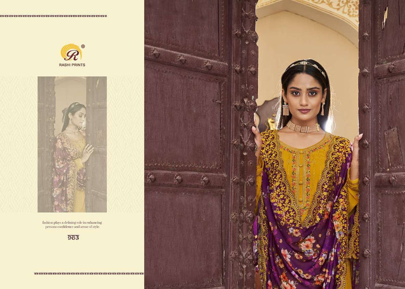 Rang Rasiya Vol 6 By Rashi Prints Desinger Work Salwar Kameez Material With Digital Print Dupattas