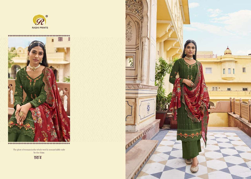 Rang Rasiya Vol 6 By Rashi Prints Desinger Work Salwar Kameez Material With Digital Print Dupattas