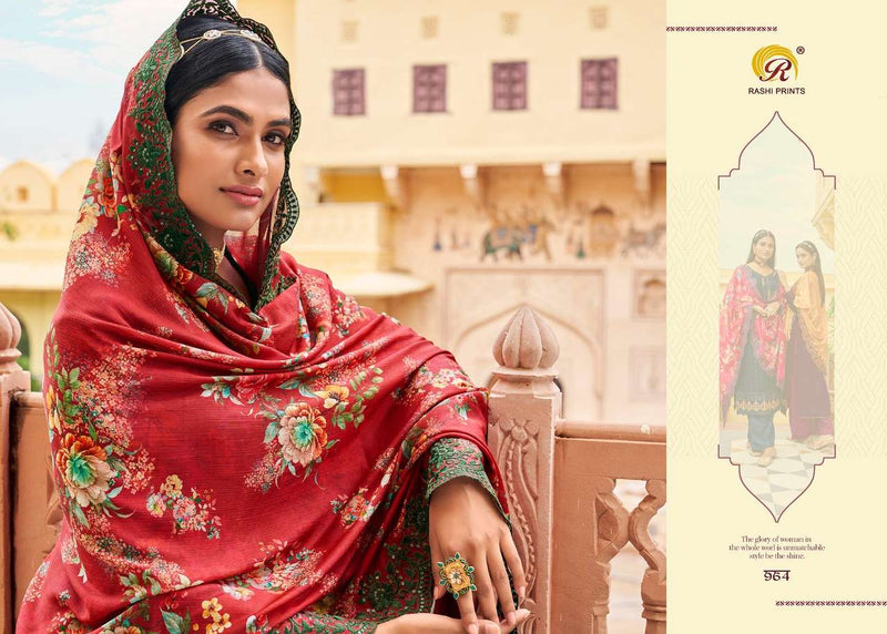 Rang Rasiya Vol 6 By Rashi Prints Desinger Work Salwar Kameez Material With Digital Print Dupattas