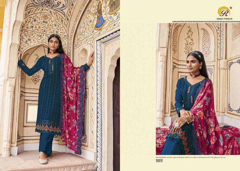 Rang Rasiya Vol 6 By Rashi Prints Desinger Work Salwar Kameez Material With Digital Print Dupattas