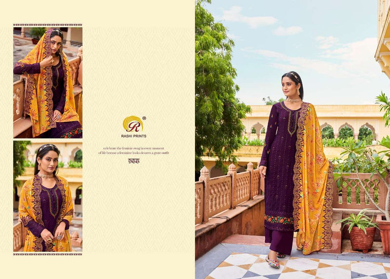 Rang Rasiya Vol 6 By Rashi Prints Desinger Work Salwar Kameez Material With Digital Print Dupattas
