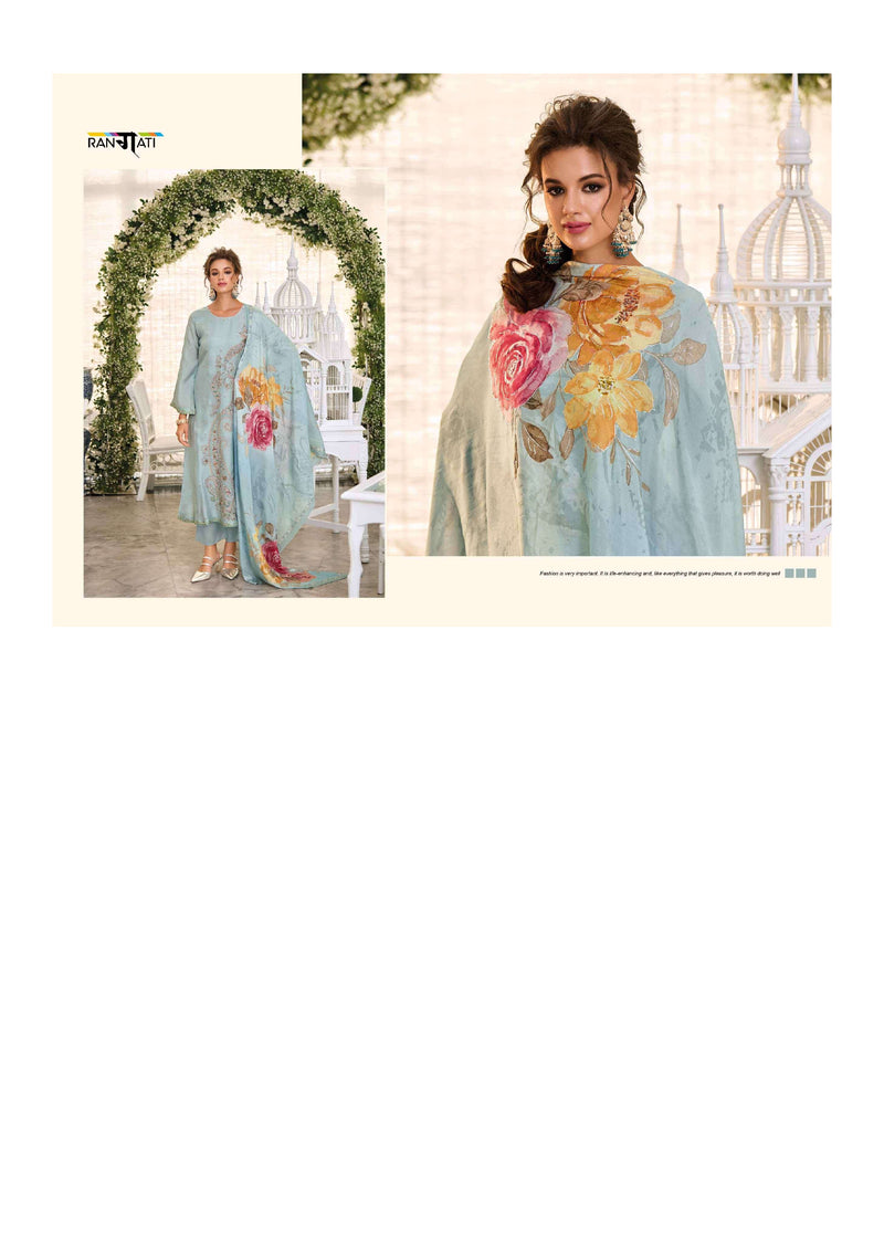 Rangati Jashen E Riwaz Bemberg Russian Silk Embrodairy Work Designer Salwar Suit