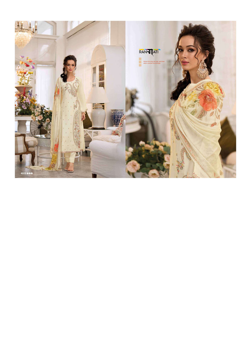 Rangati Jashen E Riwaz Bemberg Russian Silk Embrodairy Work Designer Salwar Suit