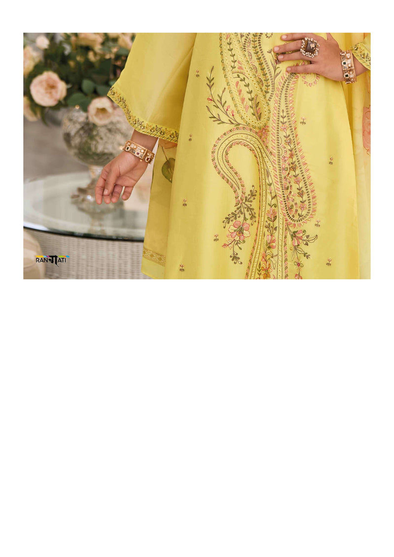 Rangati Jashen E Riwaz Bemberg Russian Silk Embrodairy Work Designer Salwar Suit