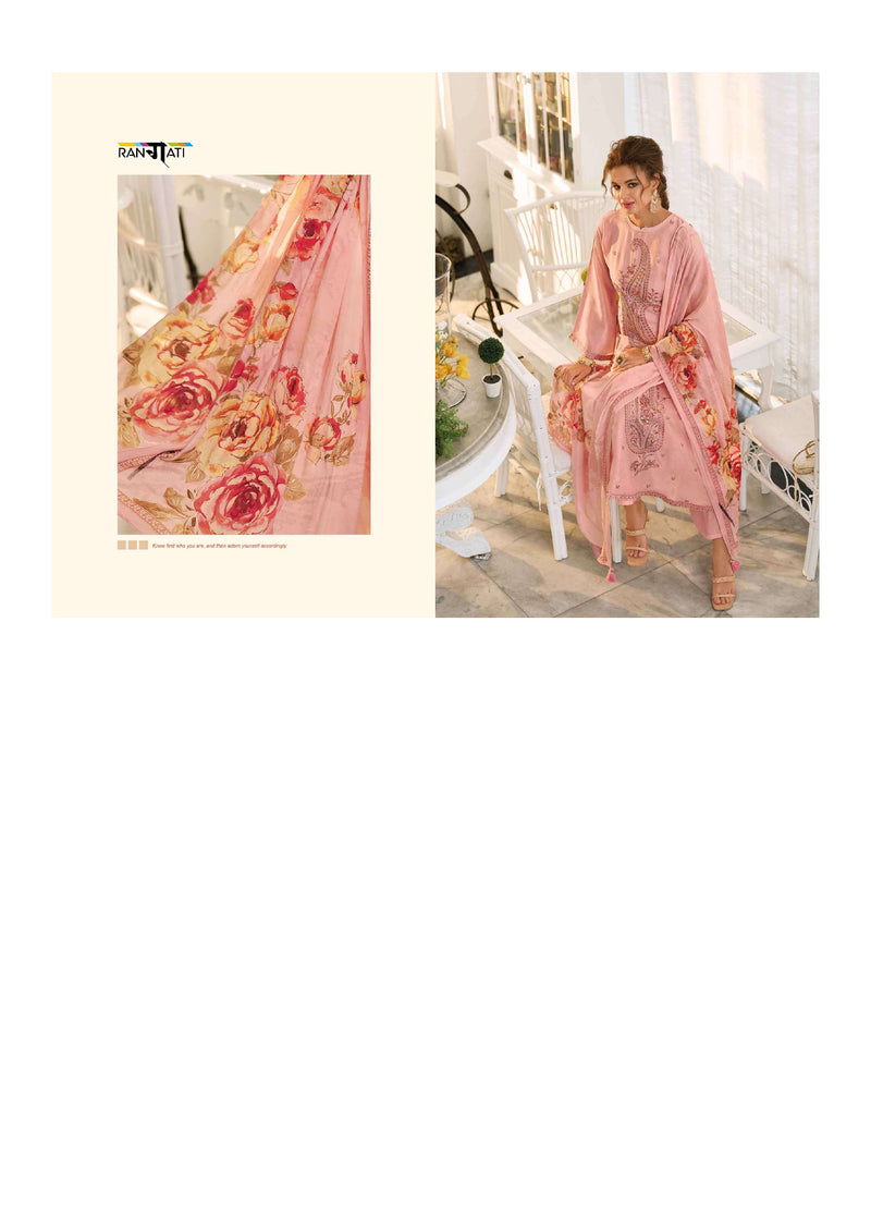 Rangati Jashen E Riwaz Bemberg Russian Silk Embrodairy Work Designer Salwar Suit