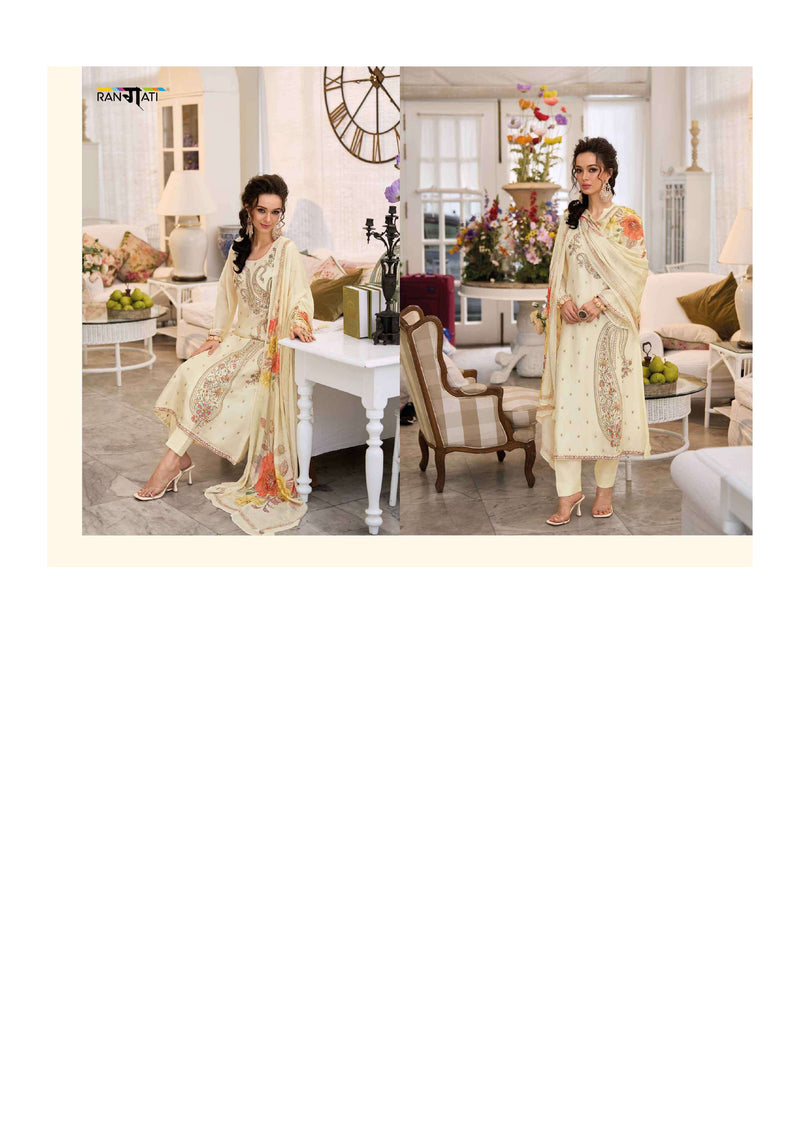 Rangati Jashen E Riwaz Bemberg Russian Silk Embrodairy Work Designer Salwar Suit