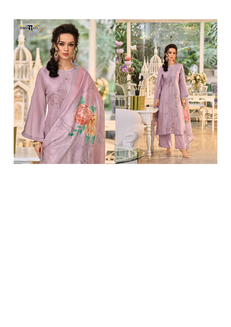 Rangati Jashen E Riwaz Bemberg Russian Silk Embrodairy Work Designer Salwar Suit