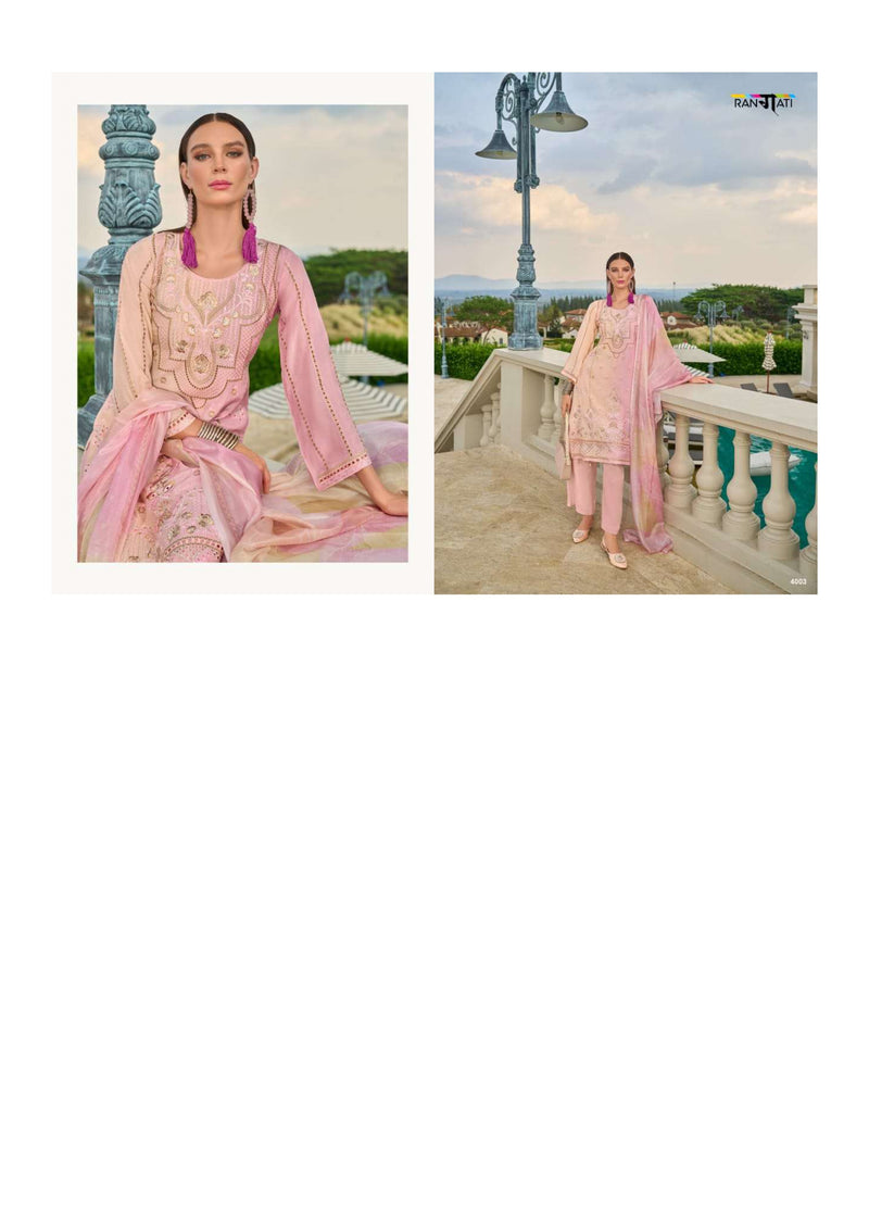 Rangati Rose Woode Bemberg Mulberry Muslin Fancy Embroidery Work Party Wear Salwar Suit