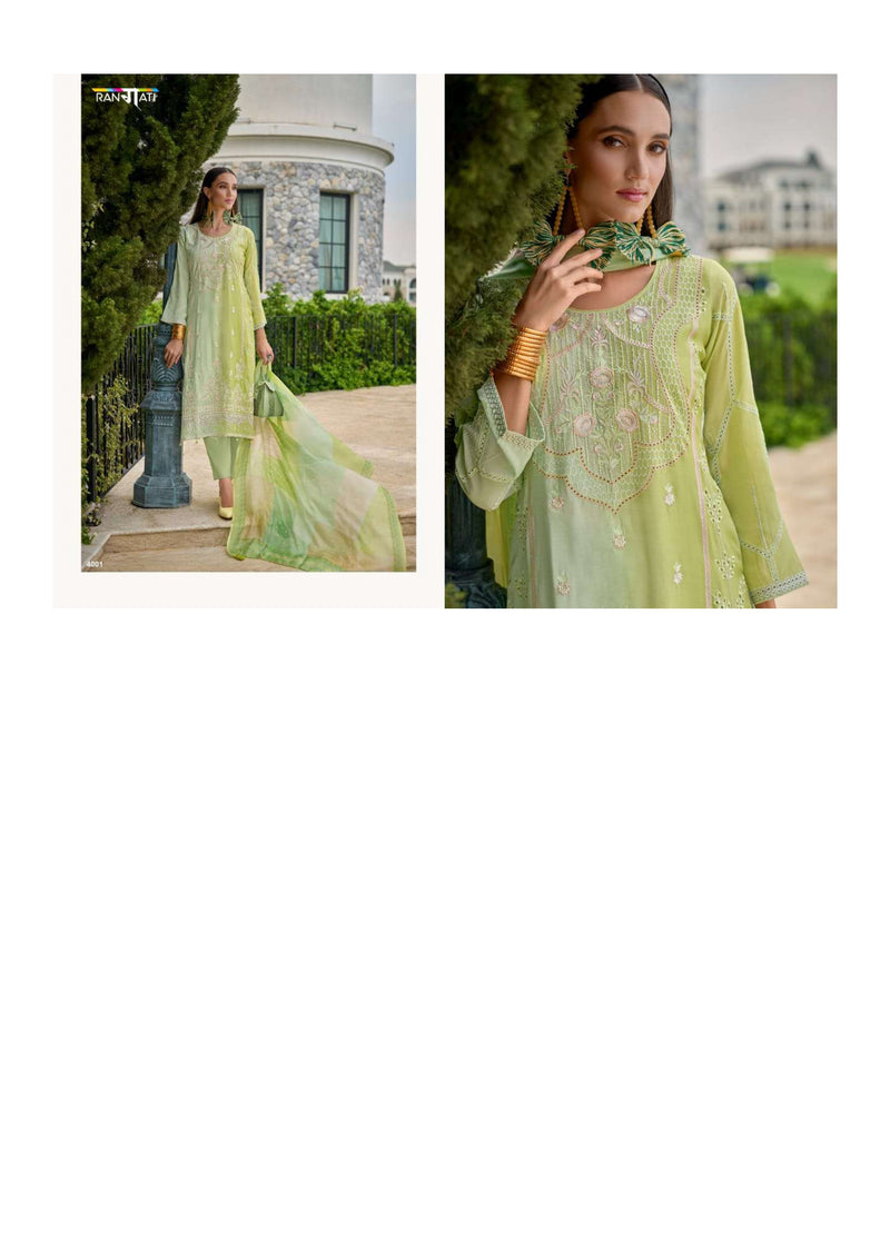 Rangati Rose Woode Bemberg Mulberry Muslin Fancy Embroidery Work Party Wear Salwar Suit