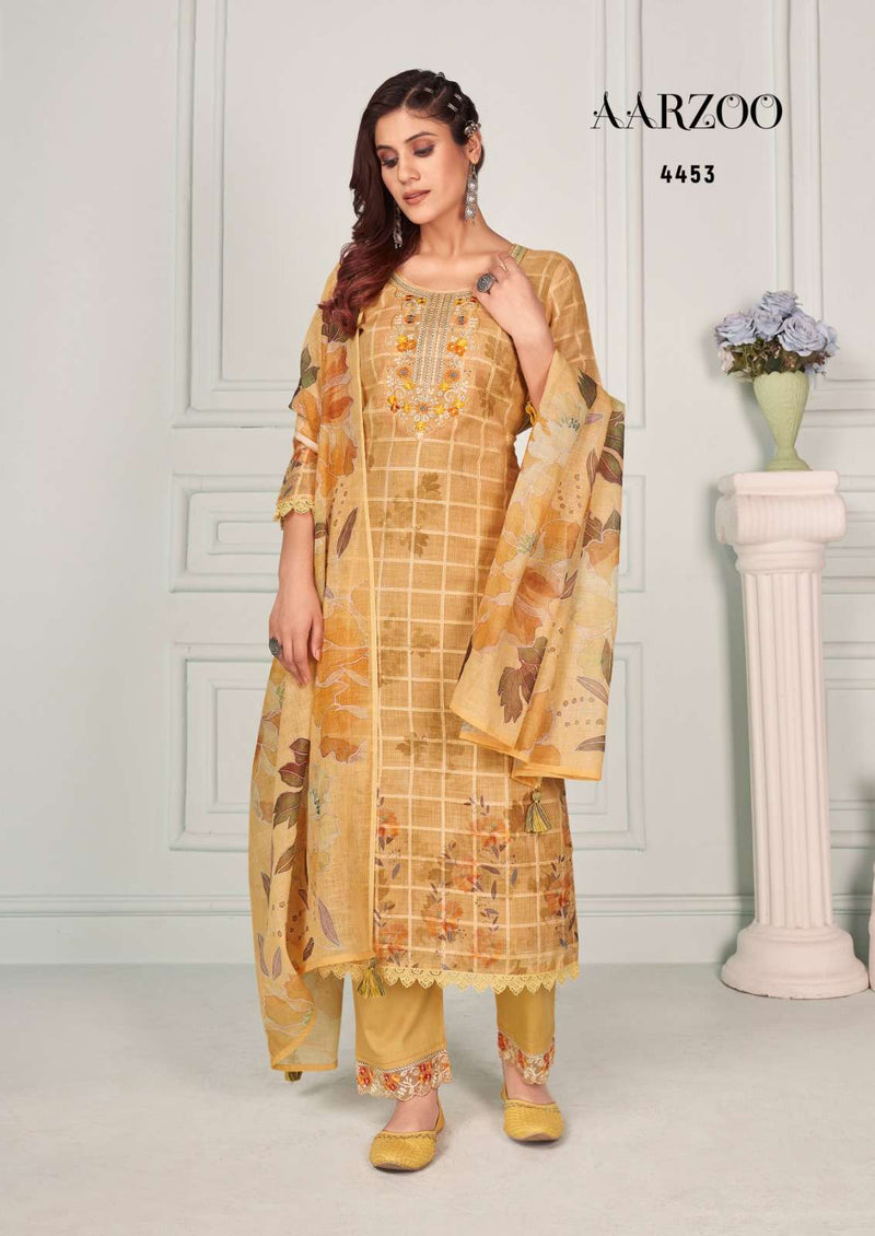 Rangoon Present Aarzoo Adorable Digital Print Neck Embroidered Work Kurti With Pant And Dupatta