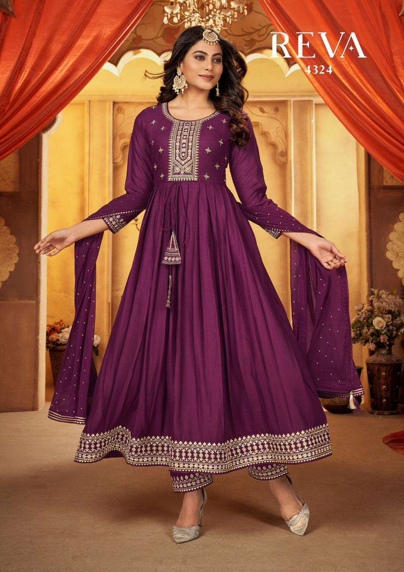 Rangoon Present Reva Readymade Traditional Anarkali Style Salwar Kameez