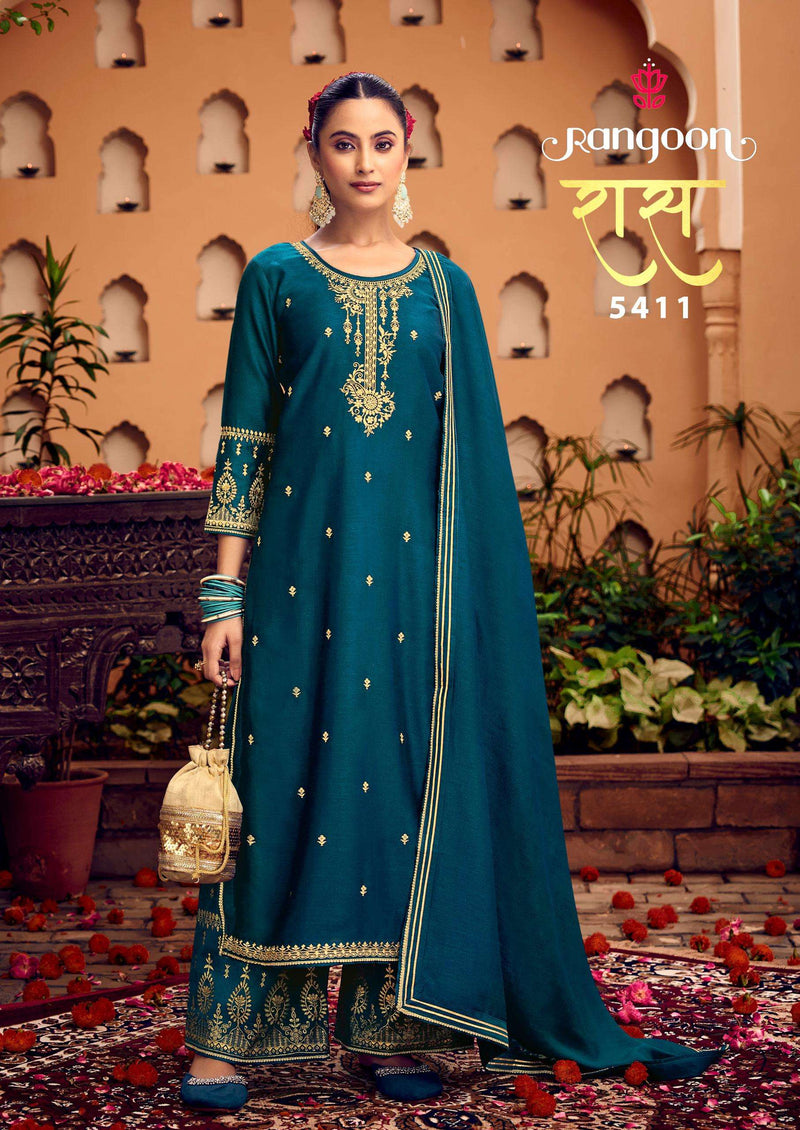 Rangoon Ras Silk Fancy Work Designer Wessing Wear Suit Collection