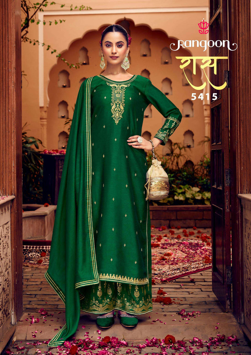 Rangoon Ras Silk Fancy Work Designer Wessing Wear Suit Collection
