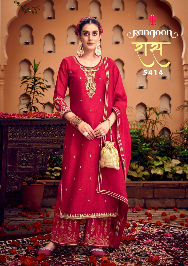 Rangoon Ras Silk Fancy Work Designer Wessing Wear Suit Collection