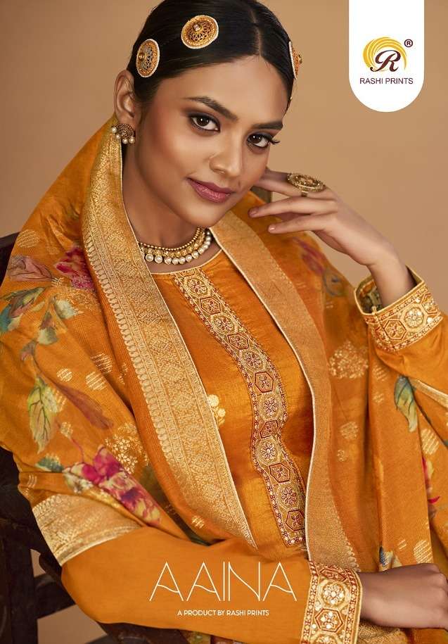Rashi Print Present Aaina Designer Function Wear Salwar Kameez Material