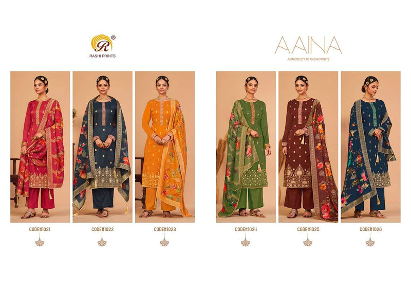 Rashi Print Present Aaina Designer Function Wear Salwar Kameez Material