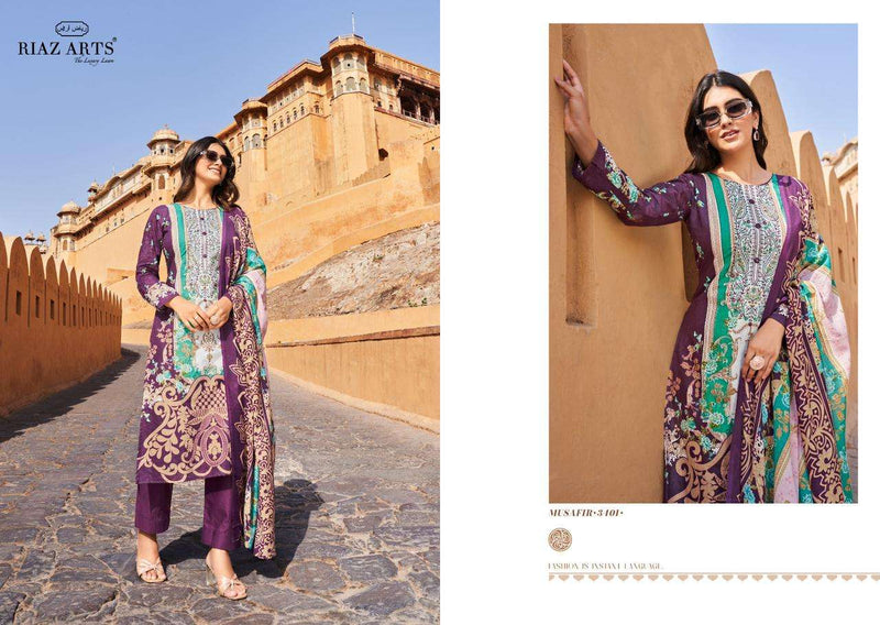 Riaz Arts Musafir Lawn Cotton Digital Print Heavy Pakistani Embroidery Salwar Suit