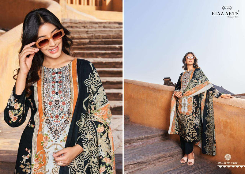 Riaz Arts Musafir Lawn Cotton Digital Print Heavy Pakistani Embroidery Salwar Suit