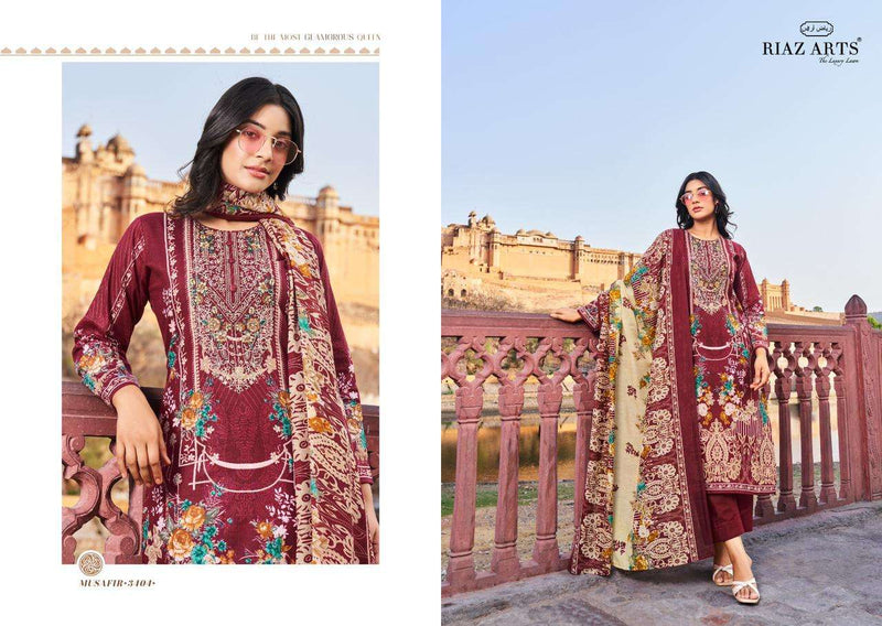 Riaz Arts Musafir Lawn Cotton Digital Print Heavy Pakistani Embroidery Salwar Suit