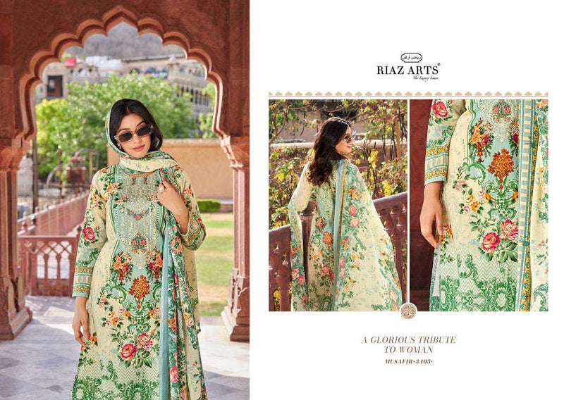 Riaz Arts Musafir Lawn Cotton Digital Print Heavy Pakistani Embroidery Salwar Suit