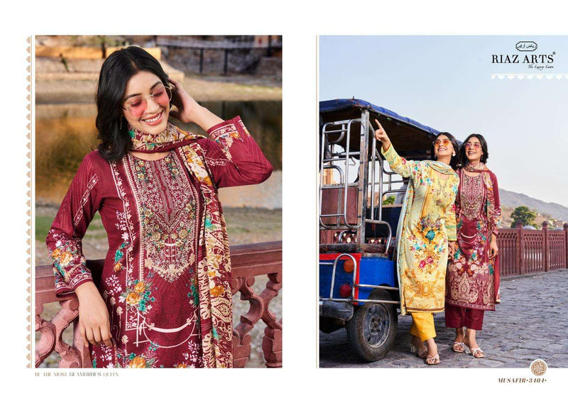 Riaz Arts Musafir Lawn Cotton Digital Print Heavy Pakistani Embroidery Salwar Suit