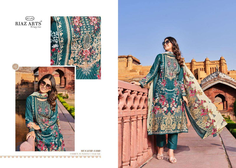 Riaz Arts Musafir Lawn Cotton Digital Print Heavy Pakistani Embroidery Salwar Suit