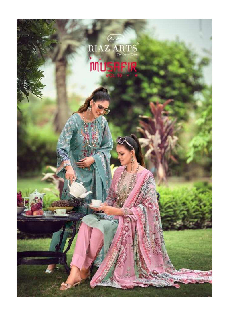 Riaz Arts Musafir Vol 10 Lawn Karachi Camric Digital Print Salwar Kameez
