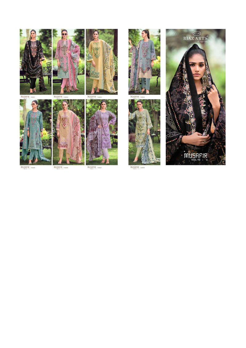 Riaz Arts Musafir Vol 10 Lawn Karachi Camric Digital Print Salwar Kameez